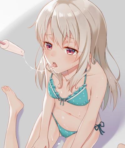 动漫小女孩吃冰淇淋图片
