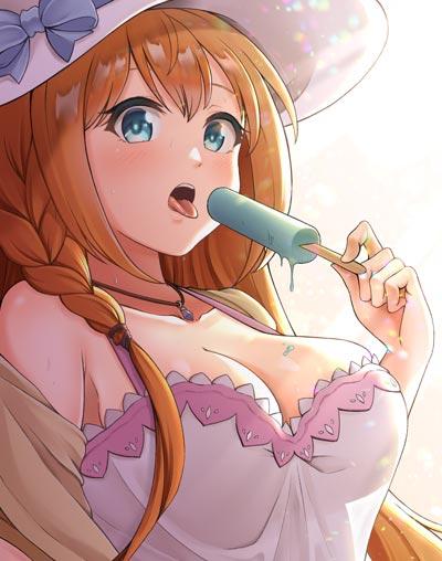 巨乳动漫美女吃冰淇淋图片