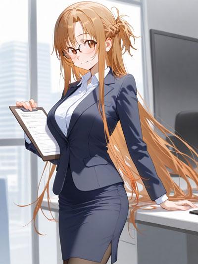 结城明日奈职场OL装