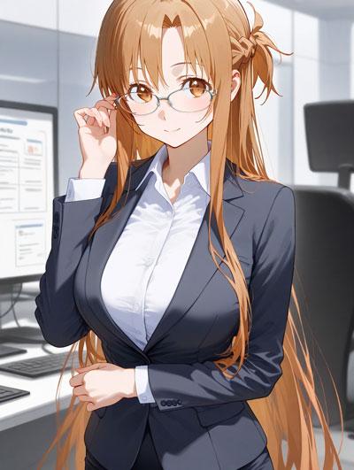 刀剑神域结城明日奈职场OL装