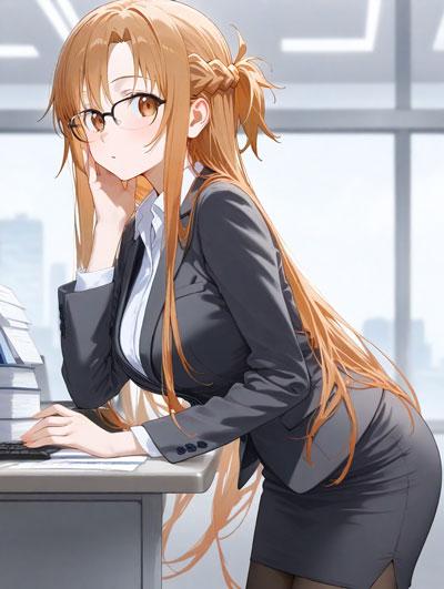 结城明日奈职场OL装5