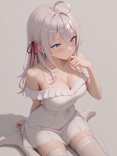 艾莉同学吊带裙动漫图片