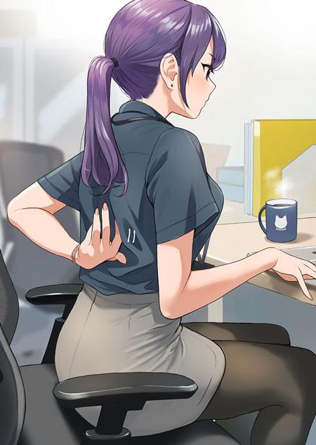 办公室女白领动漫图片