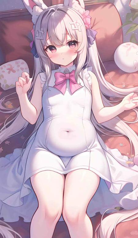 二次元女生肚子变大图片
