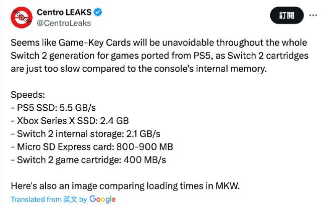 Switch 2密钥卡或能缓解第三方游戏加载时间过长