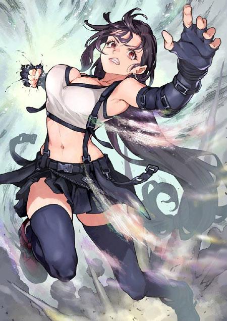 《食戟之灵》作者佐伯俊推特更新其绘制的《最终幻想7》克劳德和蒂法上色版