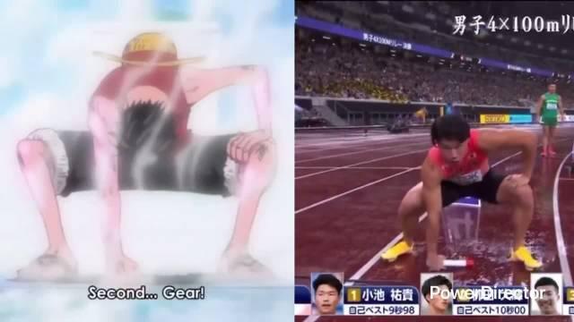 全员路飞！日本4x100米接力队cos路飞，从2档开到5档