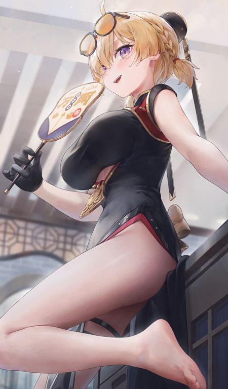 开叉旗袍动漫女生壁纸高清