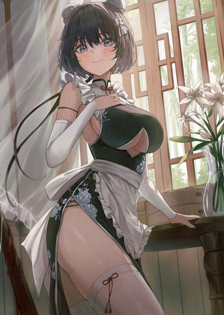 动漫美女旗袍装图片