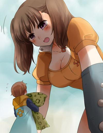 七大罪巨人族黛安和精灵族金动漫图片