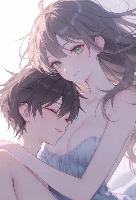 男生埋胸女生的怀里贼温馨图片