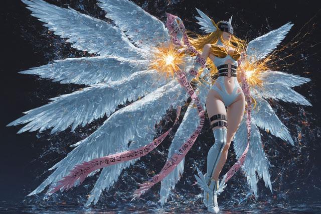 数码宝贝天女兽动漫壁纸，拥有绝对性感权威身材的童年女神！