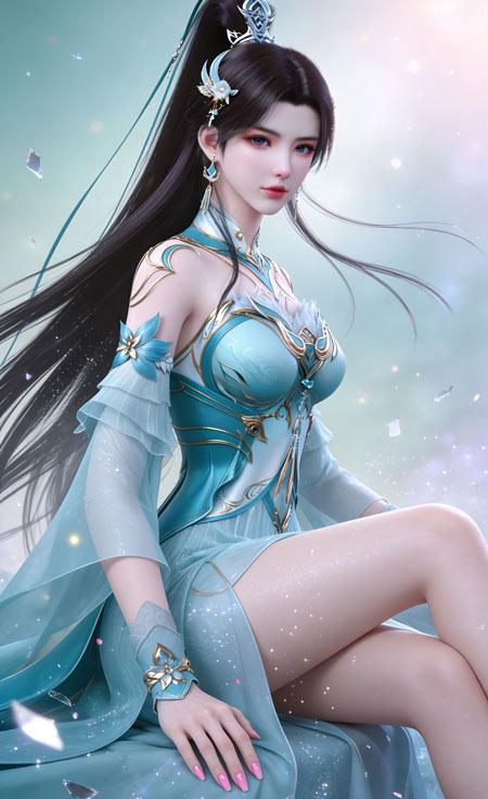 斗破苍穹萧薰儿手机壁纸，女神的黑丝裤袜大长腿真美！