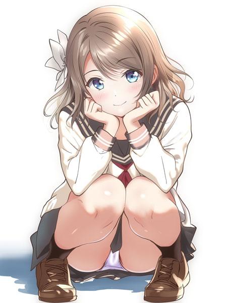 蹲下的动漫少女壁纸3