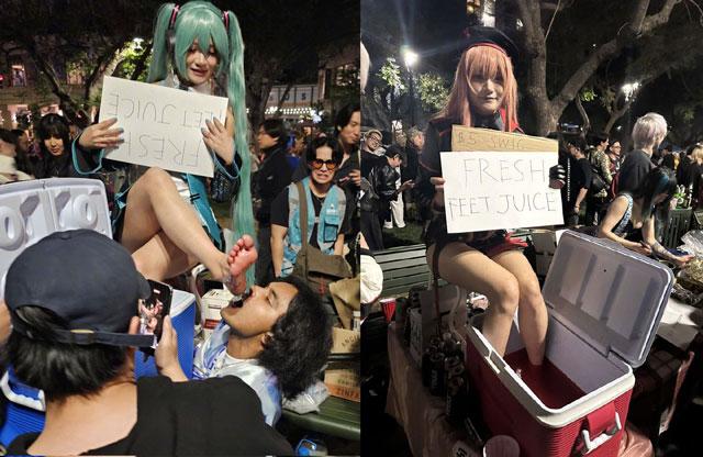 只为了花钱购买一杯这刚从Coser脚缝里盛出来的红色“脚汁”