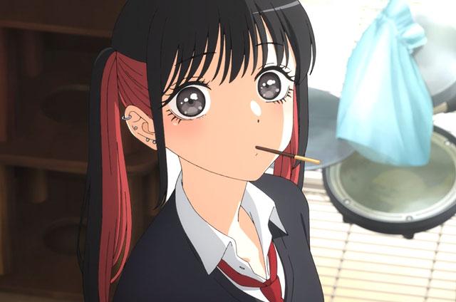 可爱摇滚风双马尾女孩菅谷乃羽动漫图片